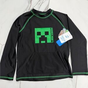 Minecraft Long-Sleeve Boys’ Rash Guard Swim Top